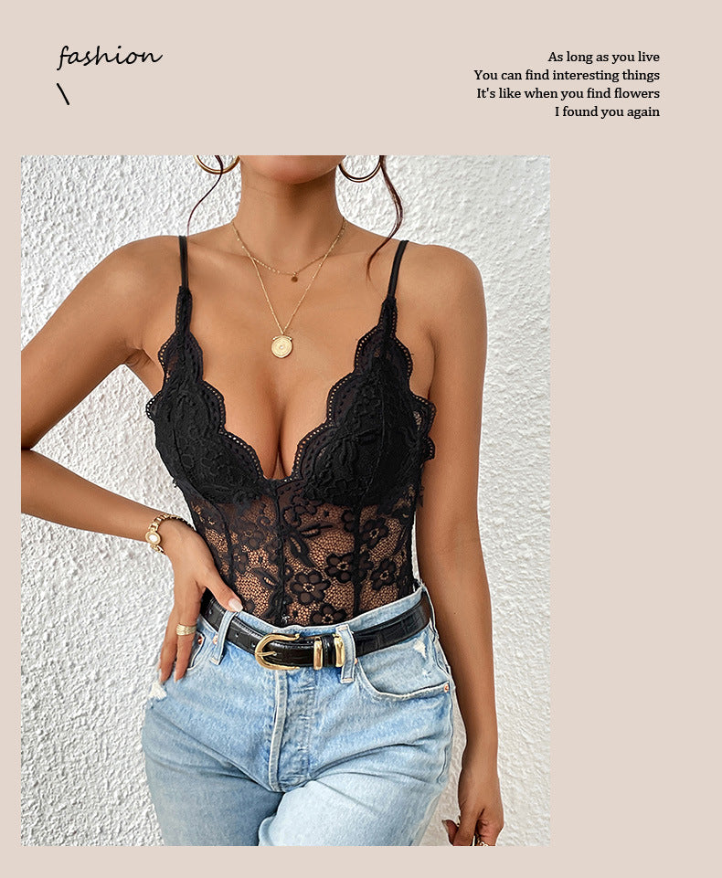Women's Lace Sling Hot Girl Romper Summer Jumpsuit