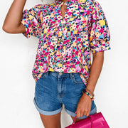 Casual All-Match Floral Print Chiffon Blouse For Women