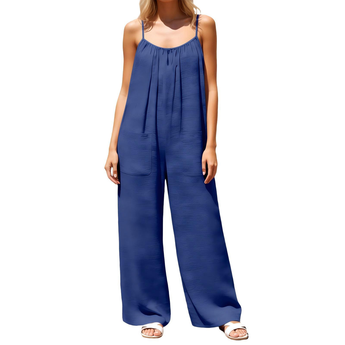 European And American-style Strap Wide-leg Jumpsuit Womens New Summer Style