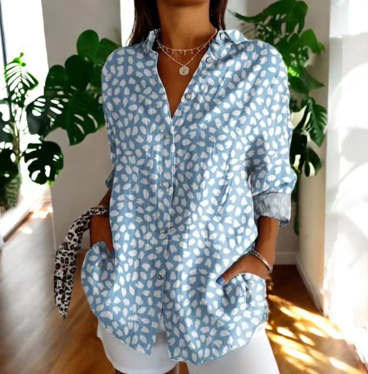 Women's Vintage Floral Print Cardigan Blouse