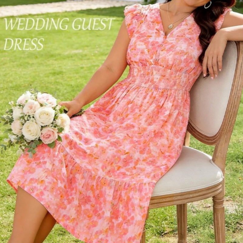 Womens Bohemian-style Floral Casual Dress