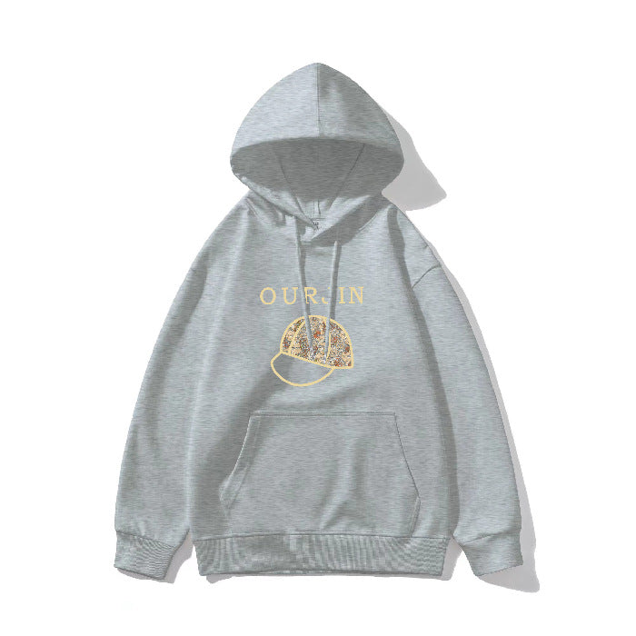 Fleece-Lined Cute Anime Print Winter Hoodie