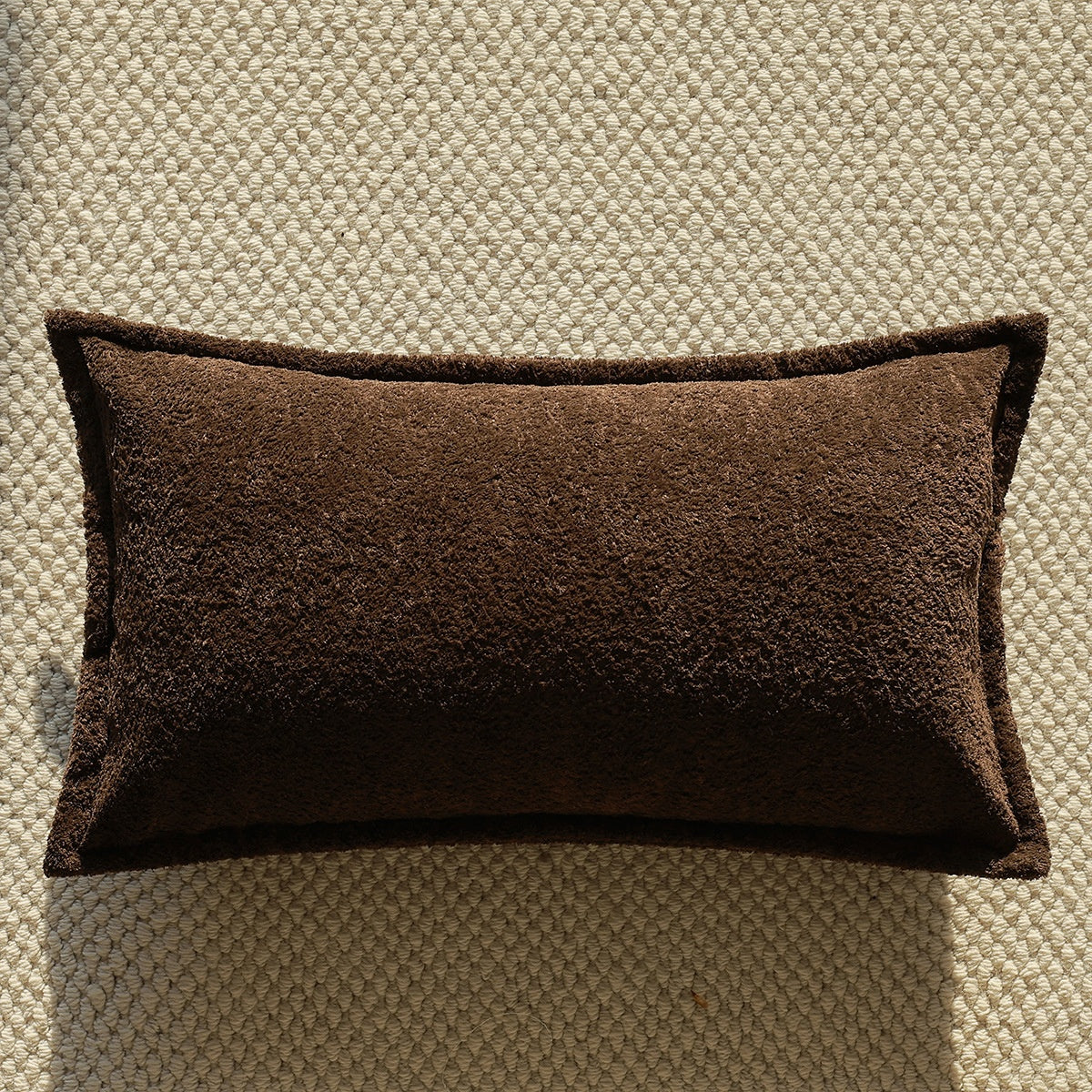 Brown Sofa Cushion Cover & Lumbar Pillow - Geometric Cotton Throw Pillow
