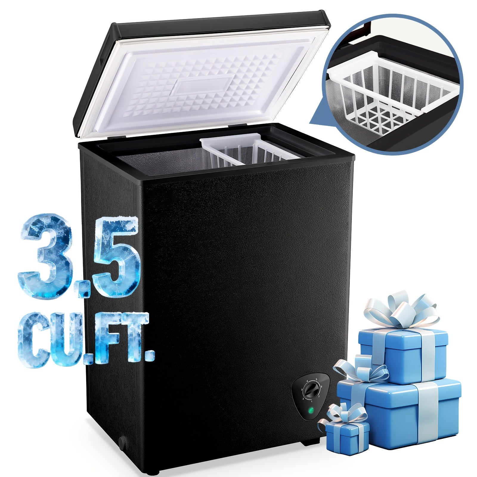 3.5 Cu. Ft. Chest Freezer with Removable Basket