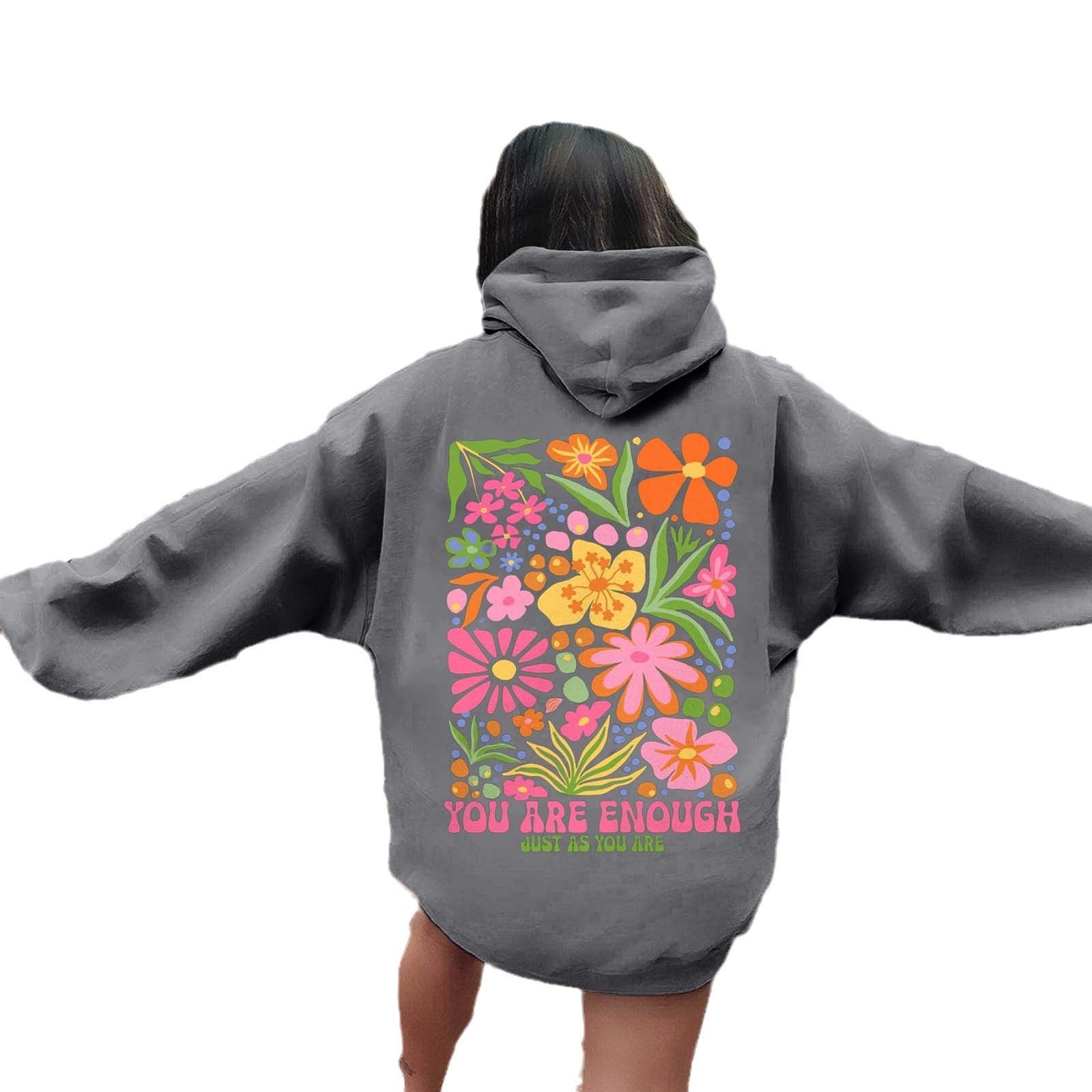 Fleece-Lined Floral Hoodie for Ultimate Winter Warmth