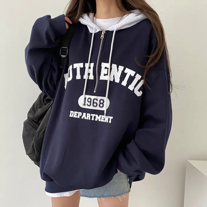 Niche Style Zip-Up Hoodie Sweatshirt