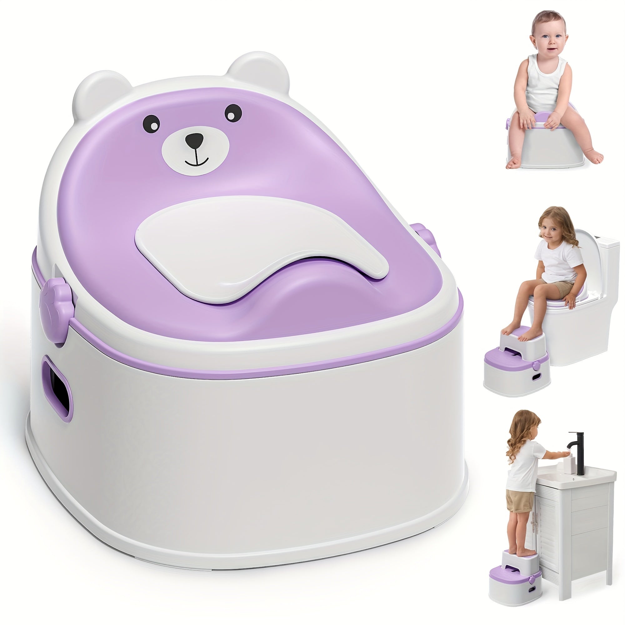 3-in-1 Potty Training Toilet with Step Stool and Seat