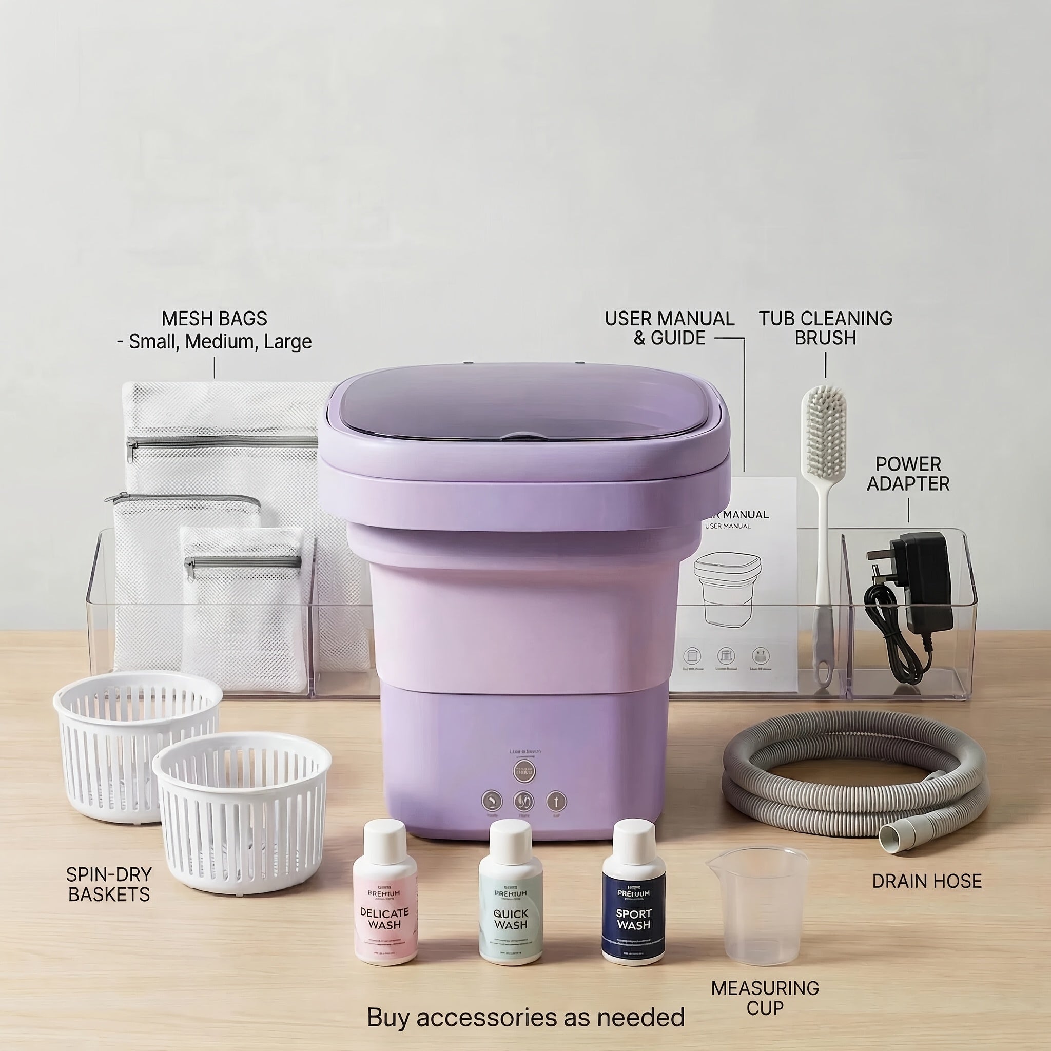 Portable Mini Washing Machine with 3 Cleaning Modes