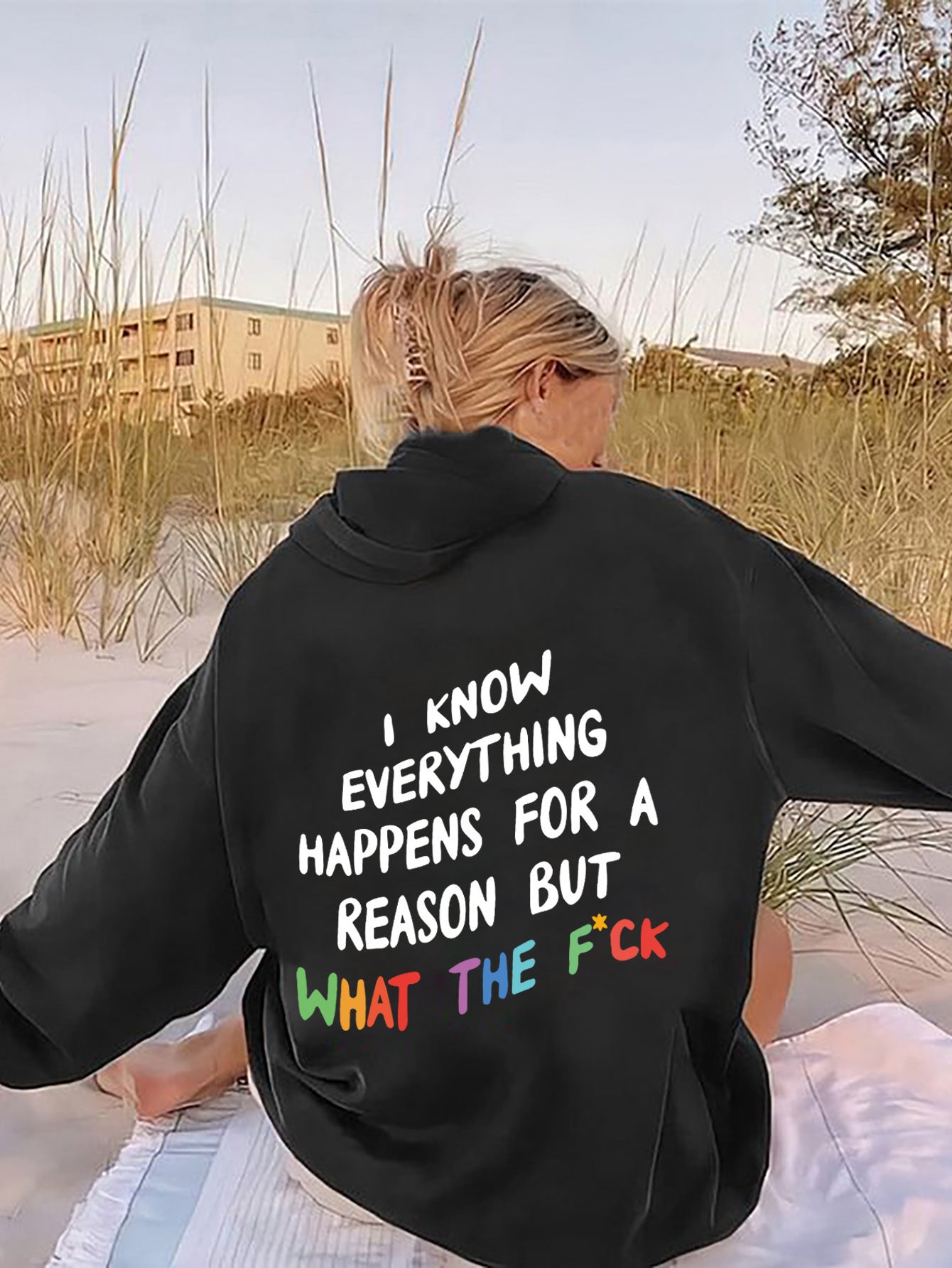 Women's Casual Letter Print Drawstring Hoodie