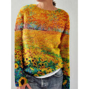 Women's 3D Digital Print Crewneck Sweater