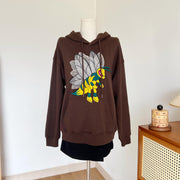Cute Bee Pocket Hoodie Casual Cotton Sweatshirt