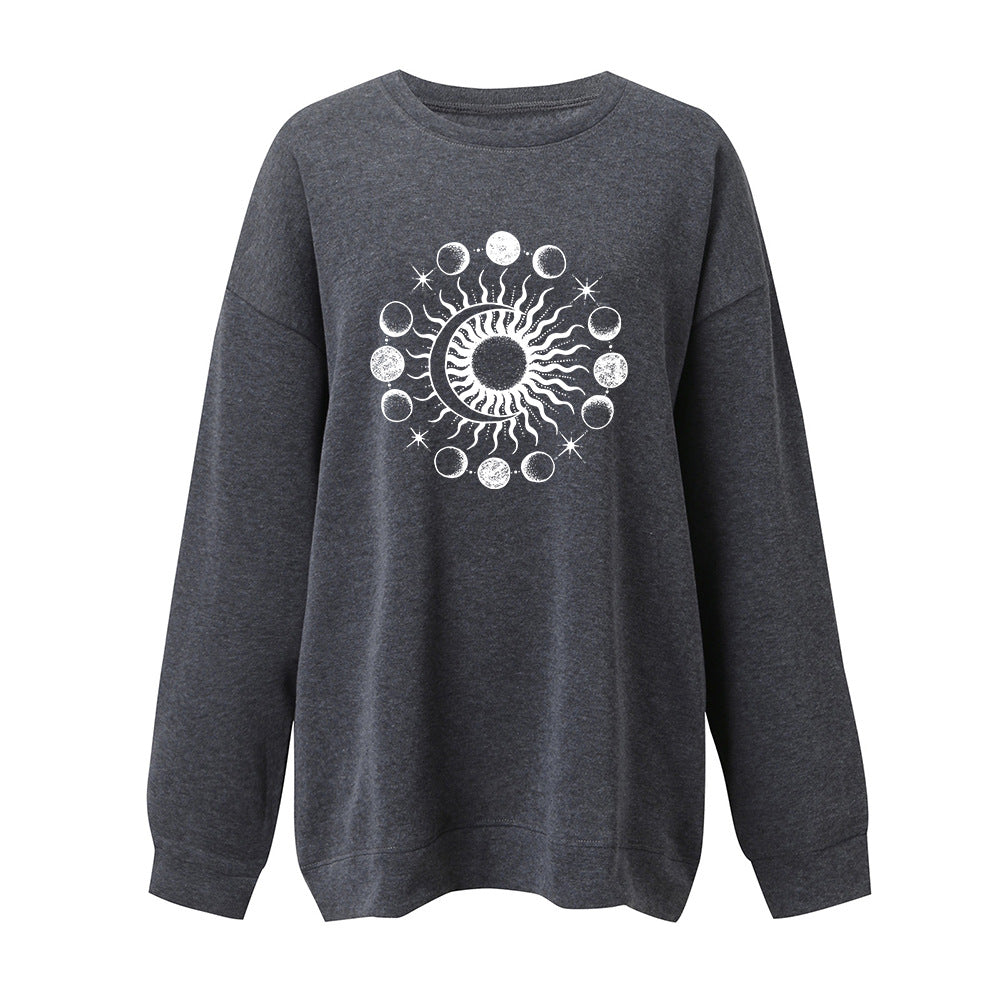 Mysterious Sun & Moon Third Eye Oversized Hoodie