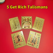 Feng Shui Amulet Set – 5 Decorative Phone Back Charms for Wealth, Academic Success and Wellness