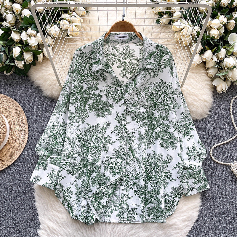 Lazy Style Niche Versatile Loose Casual Printed Shirt