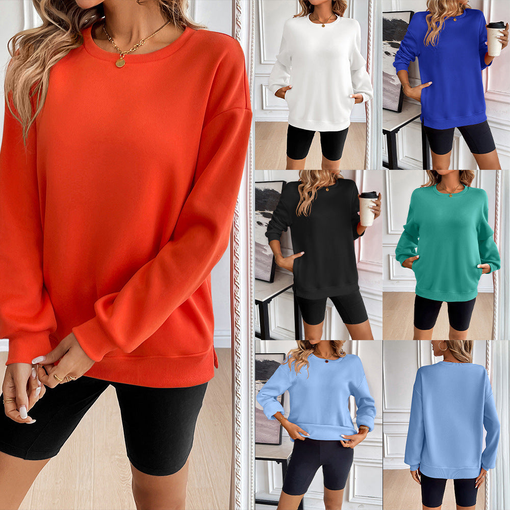 Cozy Loose Long Sleeve Casual Women's Sweatshirt