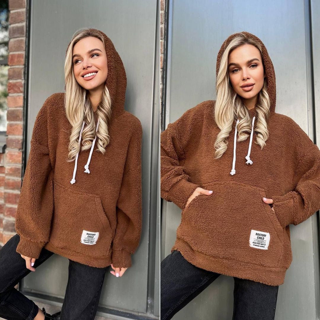 Cozy Flannel Long-Sleeve Pullover Sweatshirt