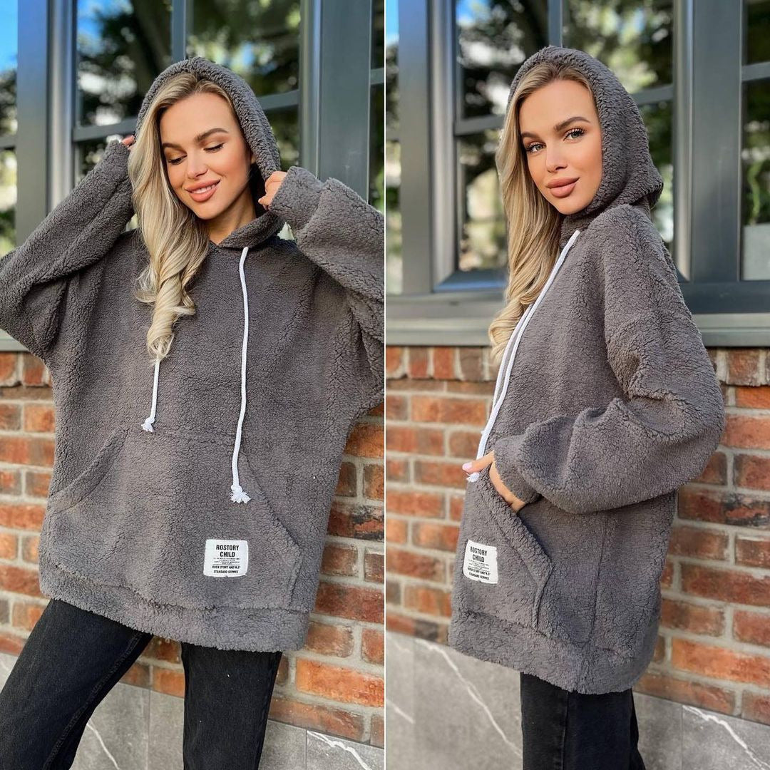 Cozy Flannel Long-Sleeve Pullover Sweatshirt