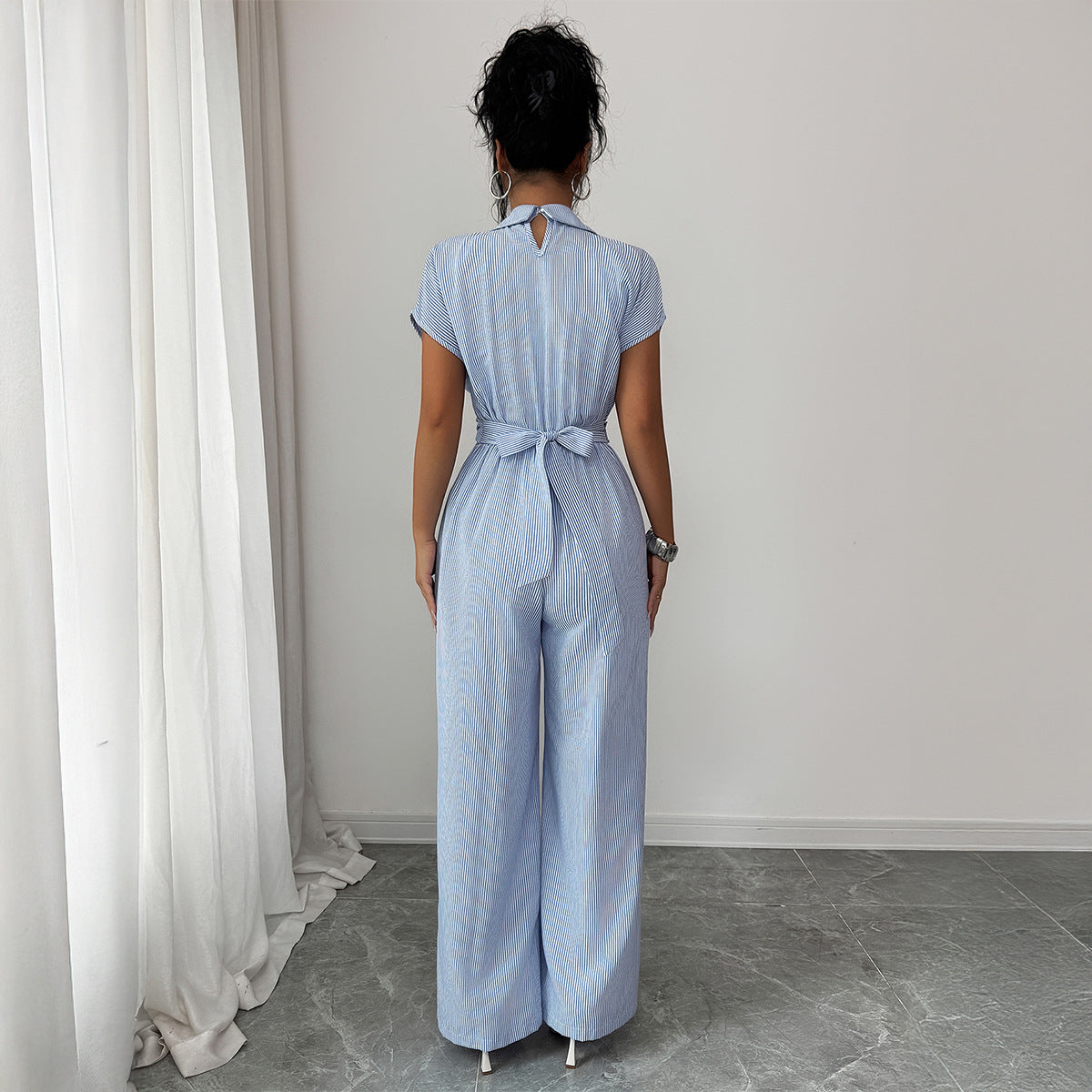 Women's Waist-Cinched Loose Sleeveless Jumpsuit