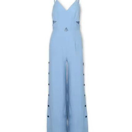 Chic Hollow-Out High-Waist Straight Leg Jumpsuit