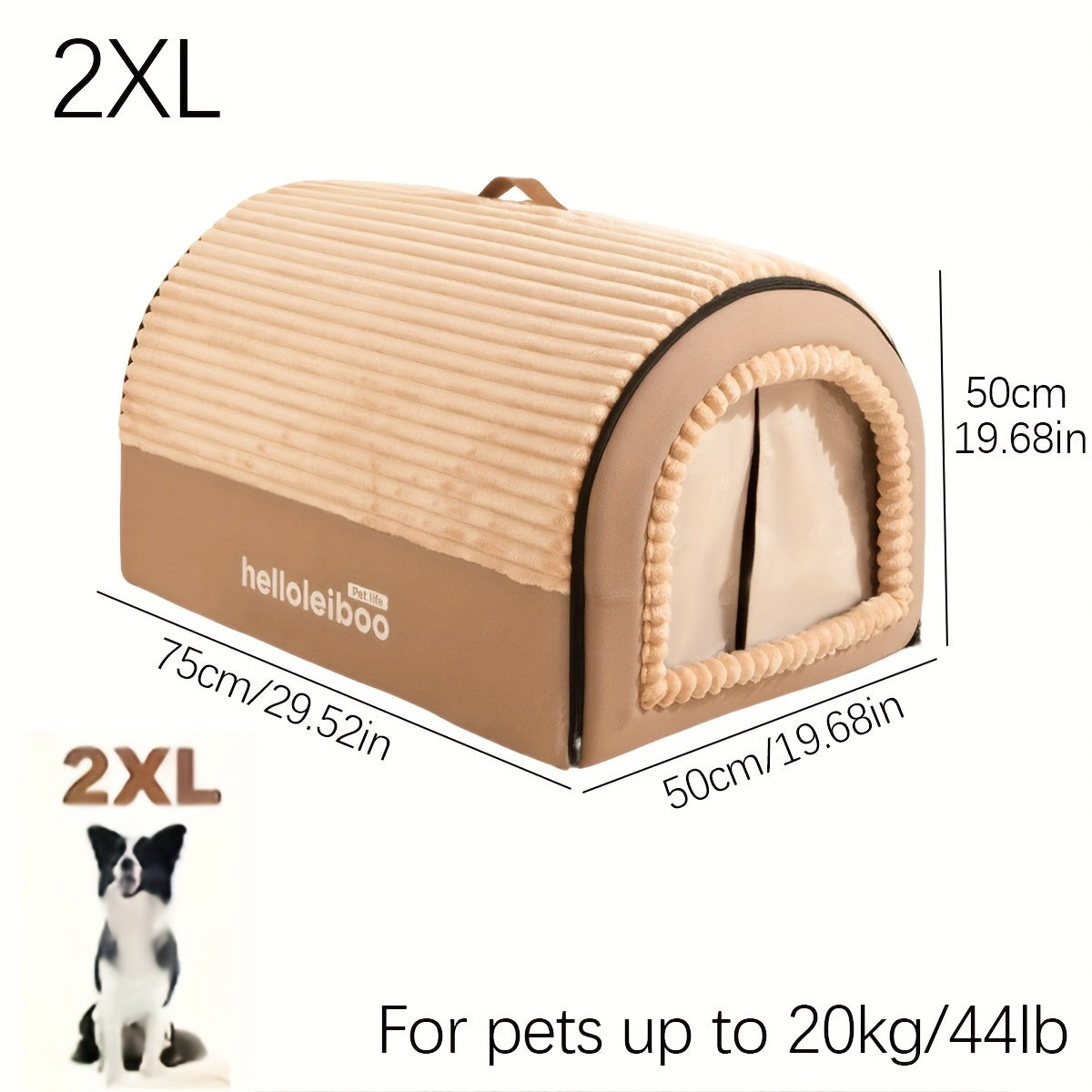 Soft Sanctuary, All-Season Cozy Dog & Cat Bed - Enclosed, Washable Nylon Tent With Non-Slip Bottom For Small To Large Pets - Brown