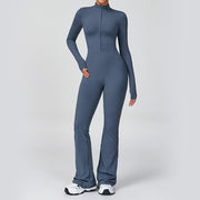 Men's Striped Fitness Zip-Up Yoga Jumpsuit