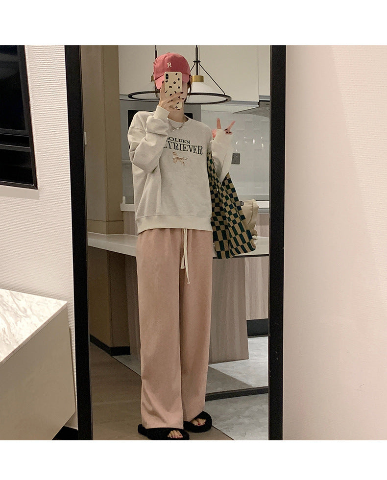 Cute Cartoon Embroidered Oversized Pullover Sweatshirt