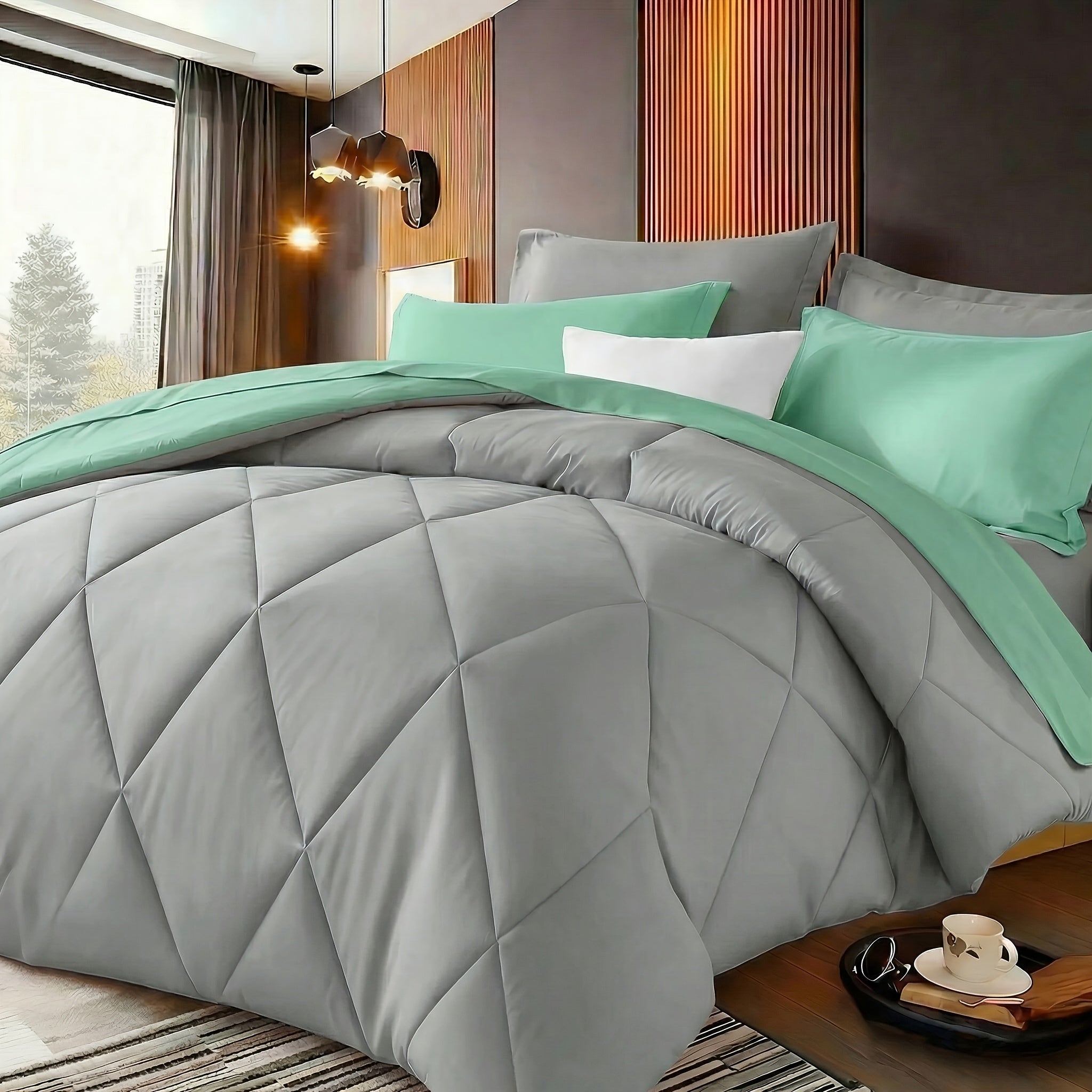 2‑Piece Solid Color Diamond‑Pattern Bed Sheet Set – Large & Extra‑Large, Ultra‑Fine Fiber Quilt with Pillowcase