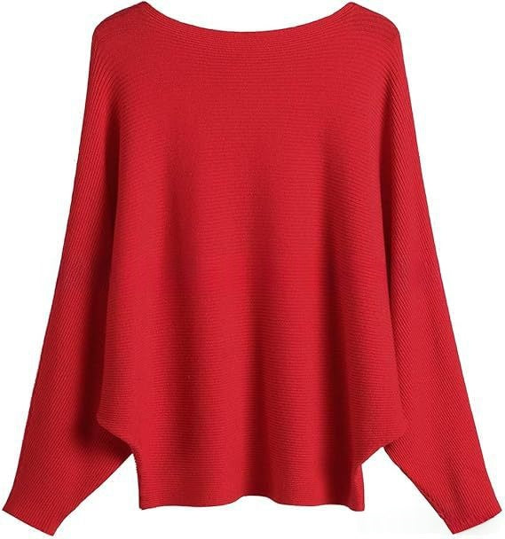 Halter-neck Batwing-sleeve Loose-fit Knit Sweater
