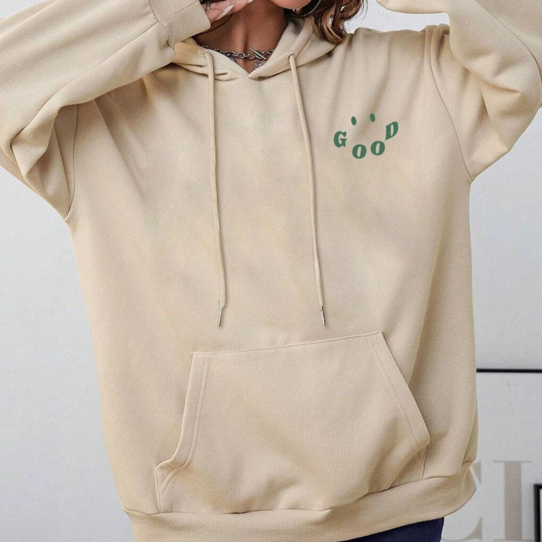 Cozy Oversized Letter Print Hoodie Streetwear