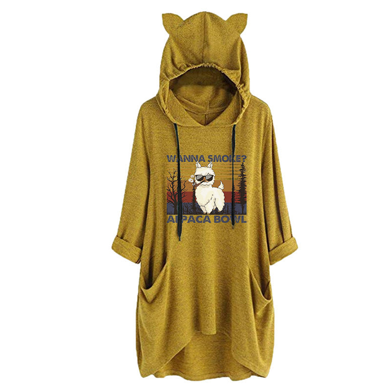 Cute Cat Ears Loose Pullover Sweatshirt