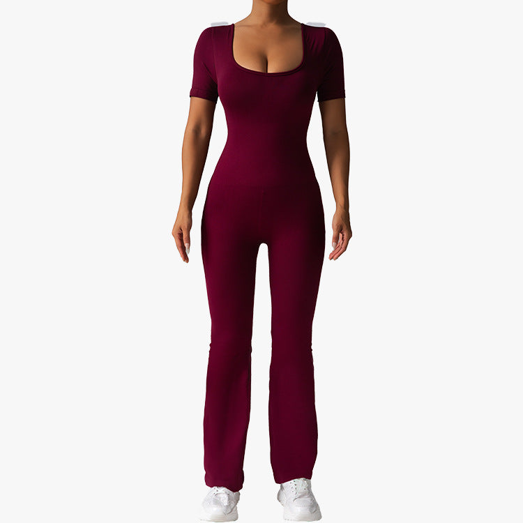 Beauty Back Hip Lifting One-piece Bell-bottom Pants Yoga Clothes