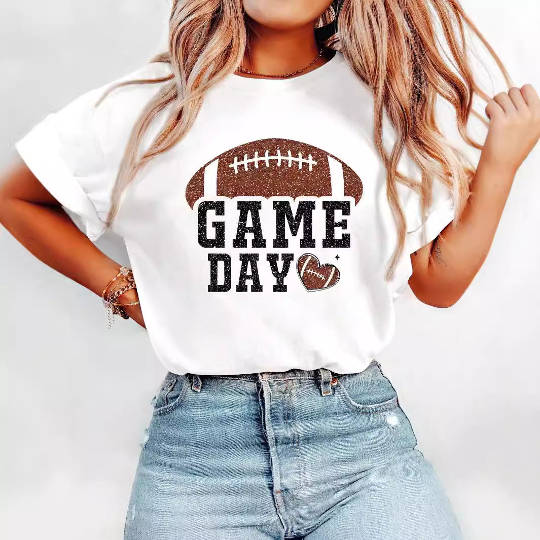 Casual Letter Print Loose Fit Short Sleeve T-Shirt