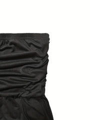 Comfy Chenille Strapless Casual One-Piece Jumpsuit