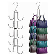 5‑Tier Handbag Organizer with 10 Hooks – Space‑Saving Wardrobe Storage Rack