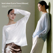 Tencel Sun-protective Tunic Loose Fit With Dropped Shoulders Casual And Slimming Slightly Sheer And Lightweight