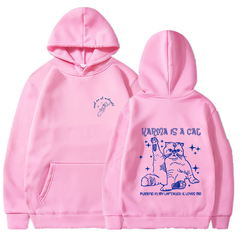 Cozy Cartoon Couple Velvet Hooded Sweatshirt