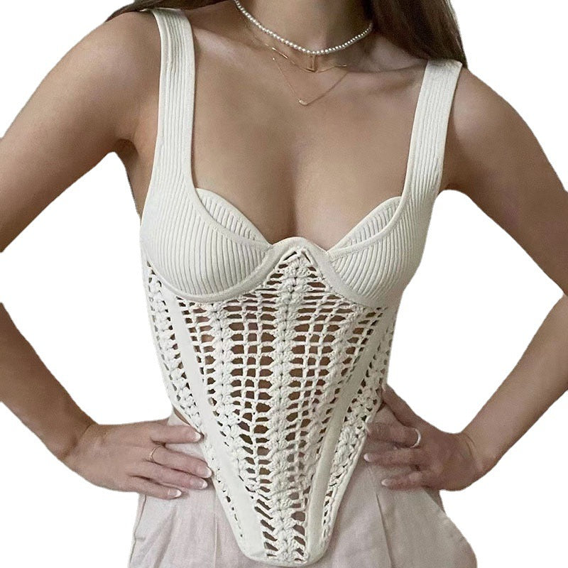 Chic See-Through Fishbone Sling Vest for Women