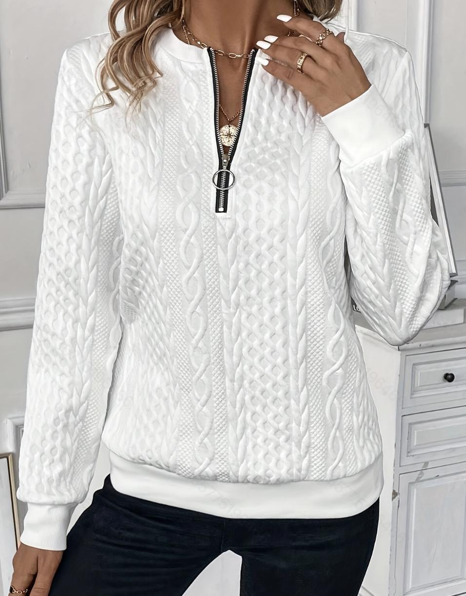 Women's Quilted Zip Pullover Leisure Hoodie