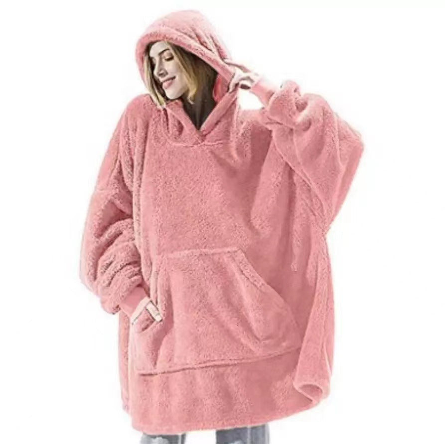 Cozy Oversized Winter Hoodie with Pocket for Women