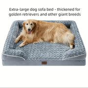 XL Orthopedic Memory Foam Dog Bed For Large Dogs - Removable Washable High Quality Grey Pet Sofa Bed With Thickened, Orthopedic For Golden Retrievers, Labradors, German Shepherads, Giant Breeds (easy