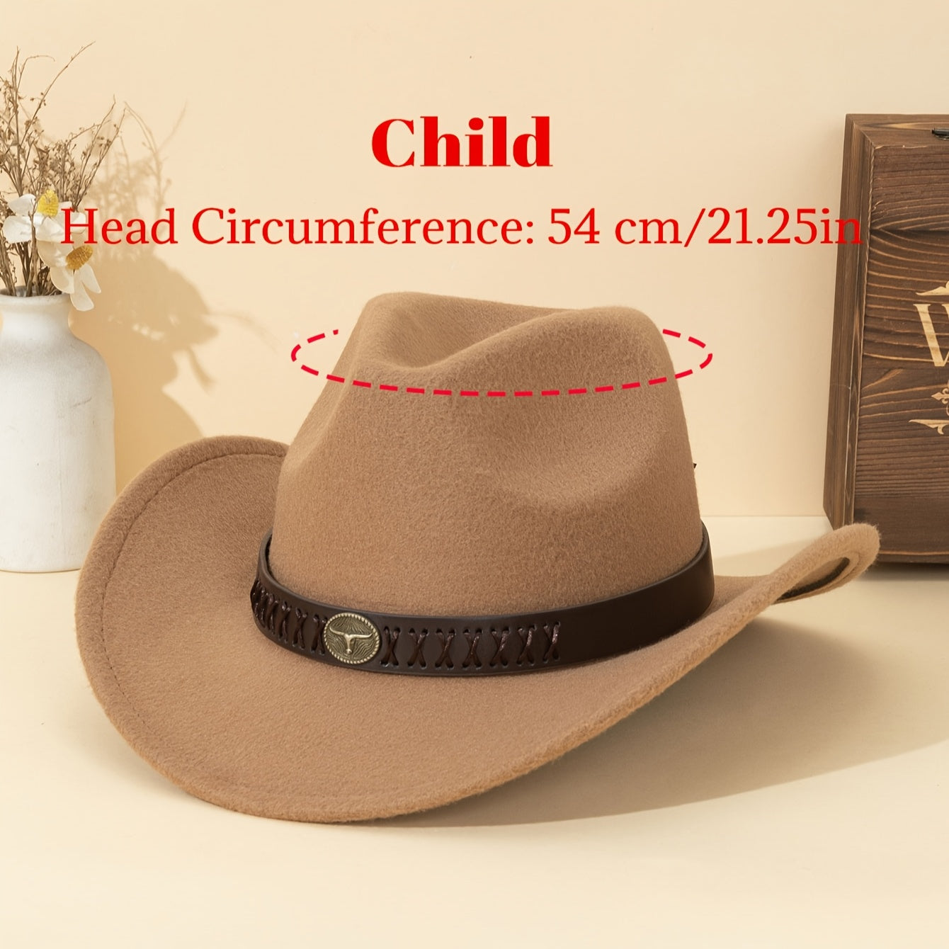 Retro Felt Hat with Brown Accents – Multi-Size Parent-Child Wear