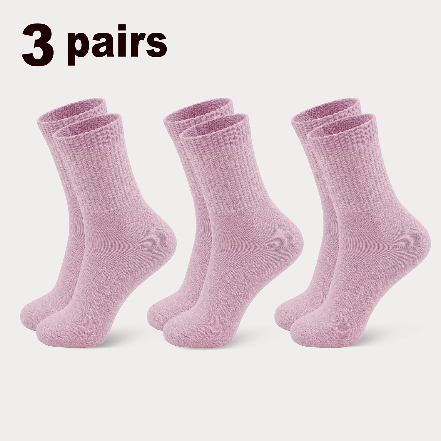 3-Pair Anti-Edema Mid-Calf Socks for Middle-Aged and Elderly