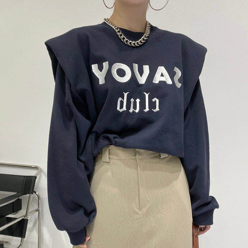 Cozy Long-Sleeve Padded Pullover Sweater