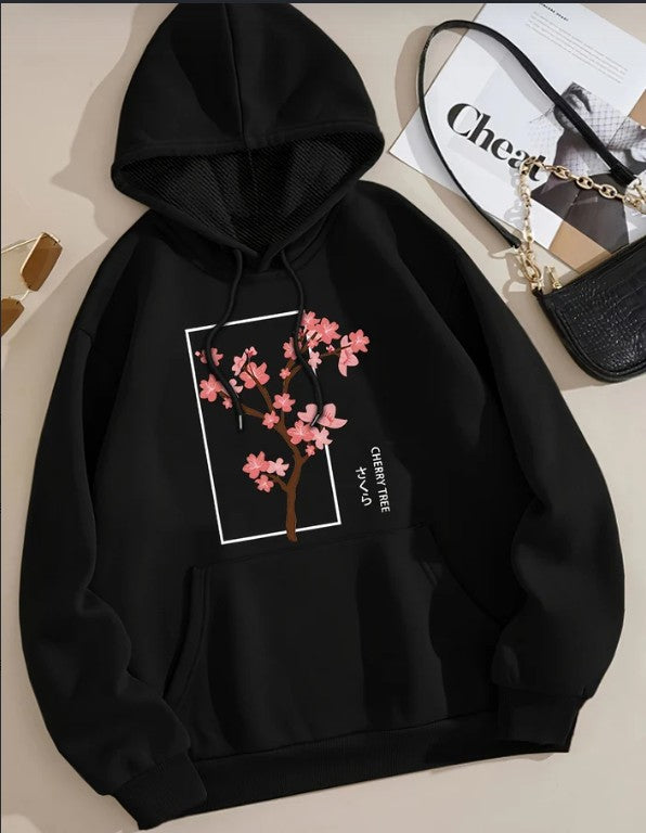 Cozy Letter Print Drawstring Warm Hoodie for Women