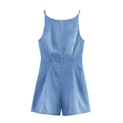 Chic Summer Off-the-Shoulder Denim Jumpsuit
