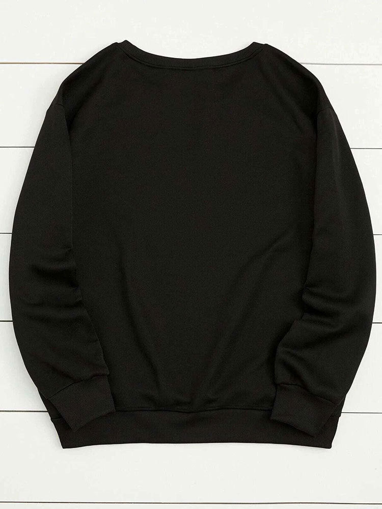 Women's Cozy Fleece-Lined Slogan Crewneck Sweatshirt