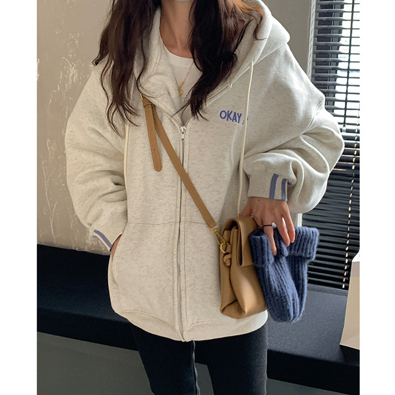 Women's Lightweight Zip-Up Hooded Sweater