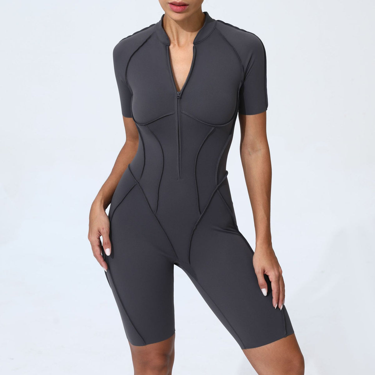 Seamless Fitness Bodycon Jumpsuit for Workout & Yoga
