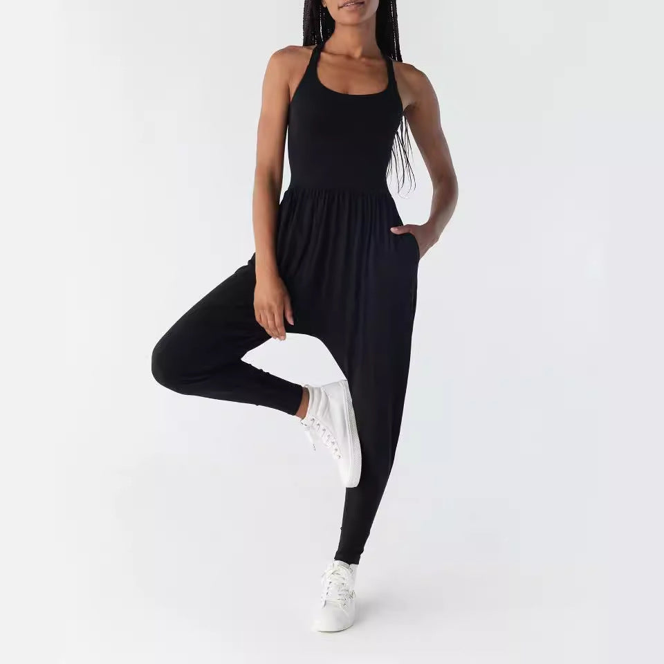 Women's Fashion Sleeveless Loose U-neck Jumpsuit