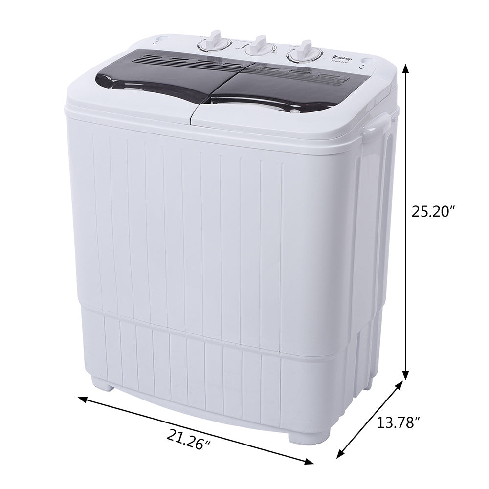 Compact Twin‑Tub Mini Washing Machine with Gravity Drain – 110V